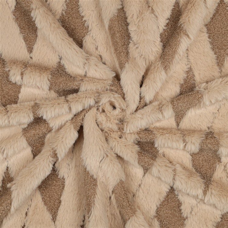 Teddystoff geflochtene Rauten - milchkaffee