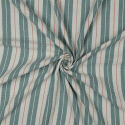 Musselin Gestreift - creme/grün
