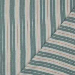 Musselin Gestreift - creme/grün