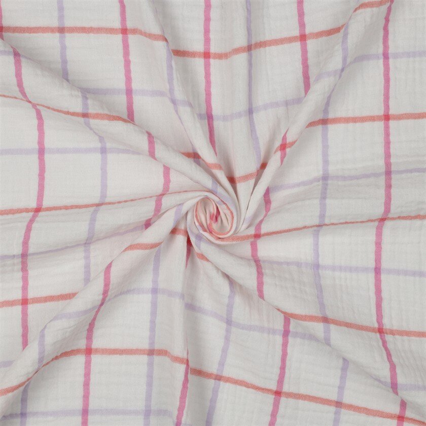 Musselin Kariert - helllavendel