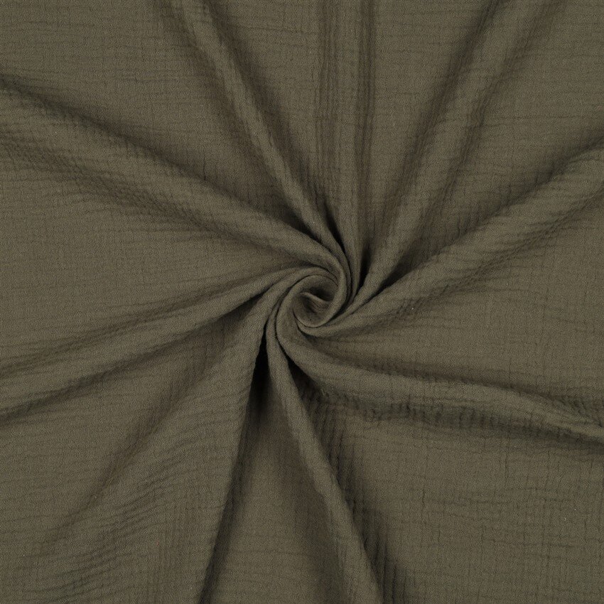 Musselin Uni *Gerda* BIO~Organic - dunkelmoosgrün