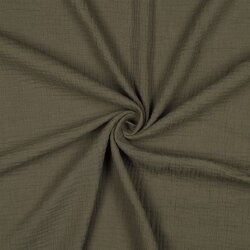 Musselin Uni *Gerda* BIO~Organic - dunkelmoosgrün