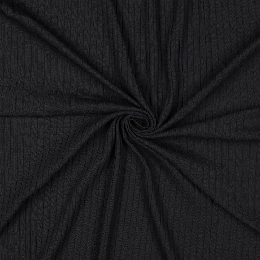 Rippenjersey BIG - schwarz