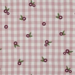 Musselin Kariert Bestickt Blumen - hellmalve