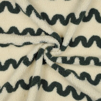 Teddystoff Wellen - creme/oliv
