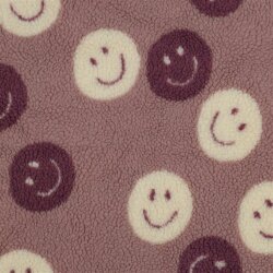Teddystoff Smiley - malve/altbeere