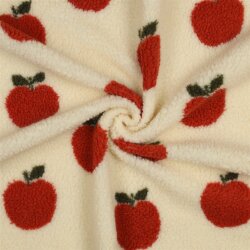 Teddystoff Äpfel - creme