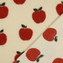 Teddystoff orange Äpfel - creme