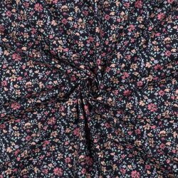 Baumwollpopeline Blümchen - nachtblau