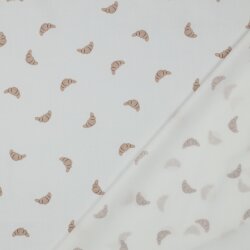 Baumwollpopeline Digital Croissants - weiß