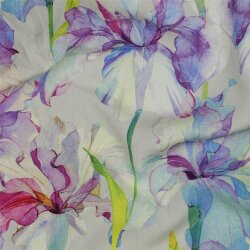 Viskose 100% Digital Aquarell Lilien - creme