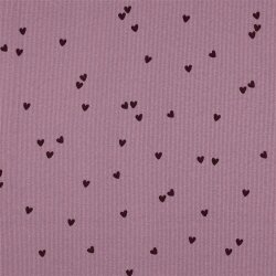 Rippenjersey Herzregen - malve