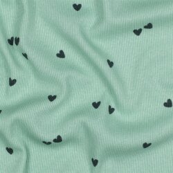 Rippenjersey Herzregen - mint