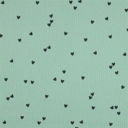 Rippenjersey Herzregen - mint