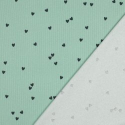 Rippenjersey Herzregen - mint