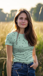 Rippenjersey Herzregen - mint