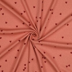 Rippenjersey Herzregen - lachsorange