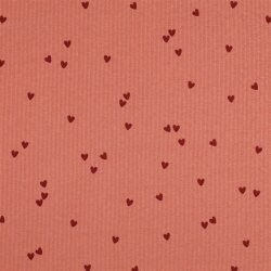 Rippenjersey Herzregen - lachsorange