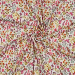 Rippenjersey Digital Blumenwiese - pink