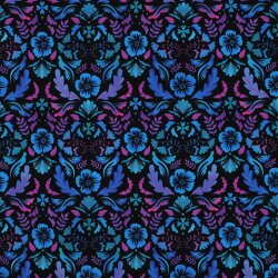 Baumwolljersey Digital Blumenzauber - schwarz