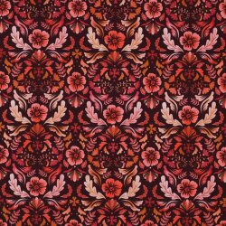 Baumwolljersey Digital Blumenzauber - dunkelrot