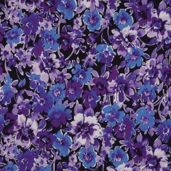 Baumwolljersey Digital Blumen - dunkelblau
