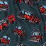 Baumwolljersey Digital Feuerwehrfahrzeuge - petrol