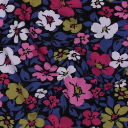 French Terry Blüten - schwarz/blau