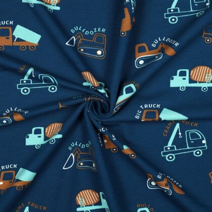 Ganzjahressweat Baustellenfahrzeuge - petrolblau