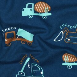 Ganzjahressweat Baustellenfahrzeuge - petrolblau