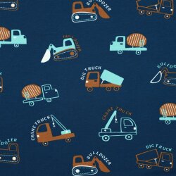 Ganzjahressweat Baustellenfahrzeuge - petrolblau