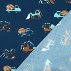 Ganzjahressweat Baustellenfahrzeuge - petrolblau