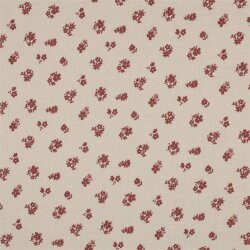 Musselin Punkte Blumen - softhellpfirsich/rot