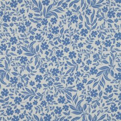 Baumwolljersey Blumenwind - hellblau/weiß