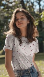 Baumwolljersey Bio~Organic Herzregen - natur/rot