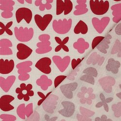 Musselin Bio Organic Formen - natur/pink