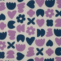 Musselin Bio Organic Formen - natur/petrol