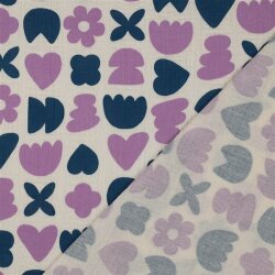 Musselin Bio Organic Formen - natur/petrol