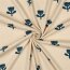 Rippenjersey Bio~Organic Blumen - natur/petrol