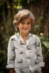 Musselin BIO~Organic Dinos - natur/oliv