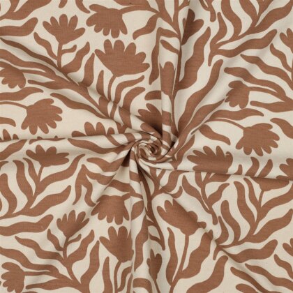 Ganzjahressweat Blumenranken - natur/karamell