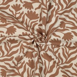 Ganzjahressweat Blumenranken - natur/karamell