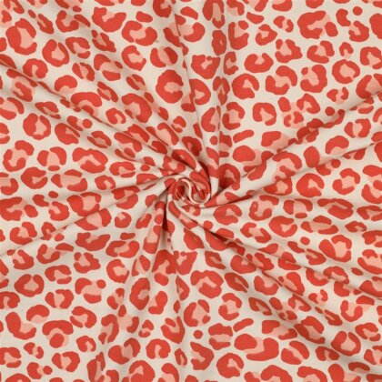 Ganzjahressweat Leotupfen  - cremebeige/orange