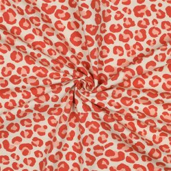 Ganzjahressweat Leotupfen  - cremebeige/orange