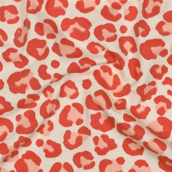 Ganzjahressweat Leotupfen  - cremebeige/orange