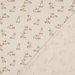 Baumwolljersey  Bio~Organic Hasen - natur