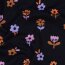 Waffeljersey bunte Blumen - dunkelblau