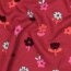 Waffeljersey bunte Blumen - dunkelrot