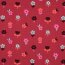 Waffeljersey bunte Blumen - dunkelrot