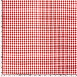 Baumwollpopeline garngefärbt Vichy Karo 10mm - rot
